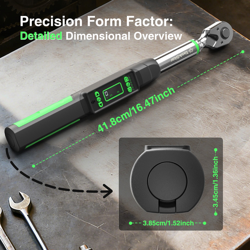Taskstar 3/8" Digital Torque Wrench 0–220 Nm/0–162 ft-lbs Electric Torque Wrench gallery