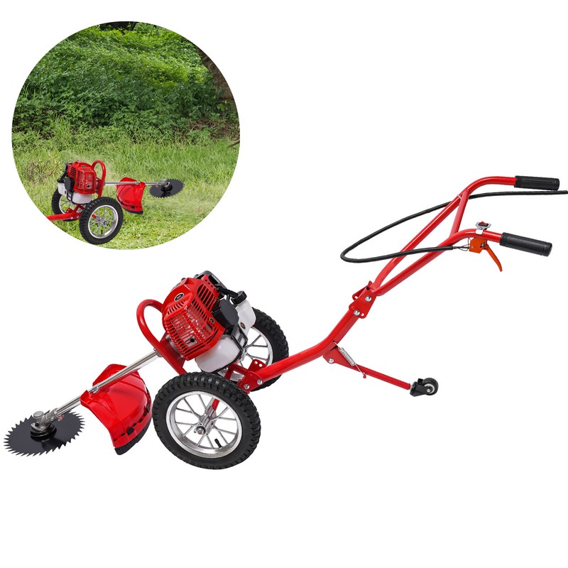 Hand Push Type Grass Cutter Lawn Mower Trimmer Gasoline Brush Cutting Machine gallery