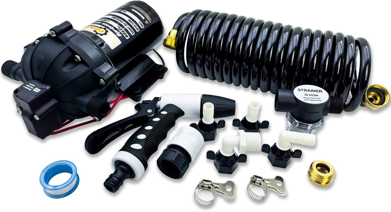 80PSI 7.5 GPM Marine Washdown Pump Kit - 12V Self-Priming Water Pump with Pressu gallery