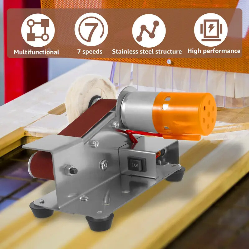 Mini Electric Grinder Belt Sander Polishing Grinding Knife DIY Sharpener Machine gallery