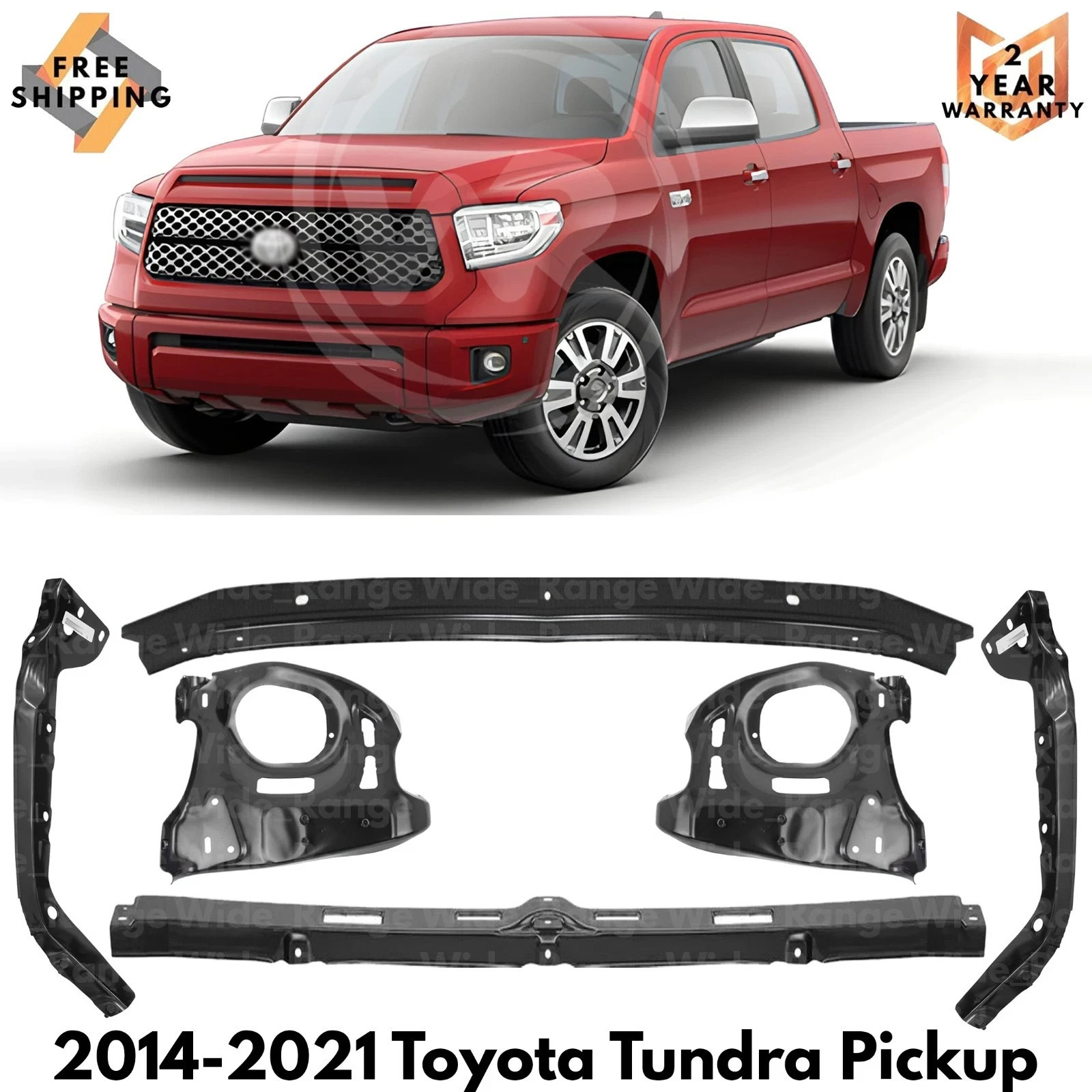 Front Bumper Brackets Set of 6 For 2014-2021 Toyota Tundra Pickup gallery