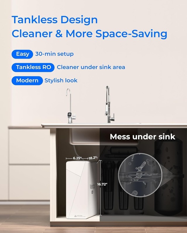 [ Dual Flow] Waterdrop X8-PRO Reverse Osmosis Water Filter, NSF/ANSI 42&58&372 gallery