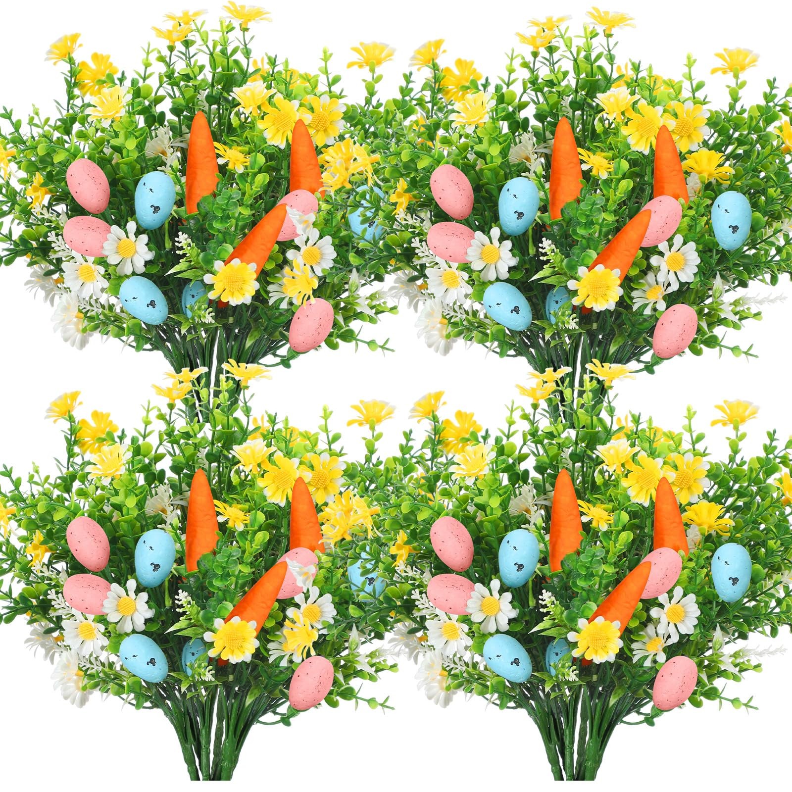 6 Pcs Easter Egg Stems Spring Picks with Eggs Carrot Decoration Colorful Spec... gallery