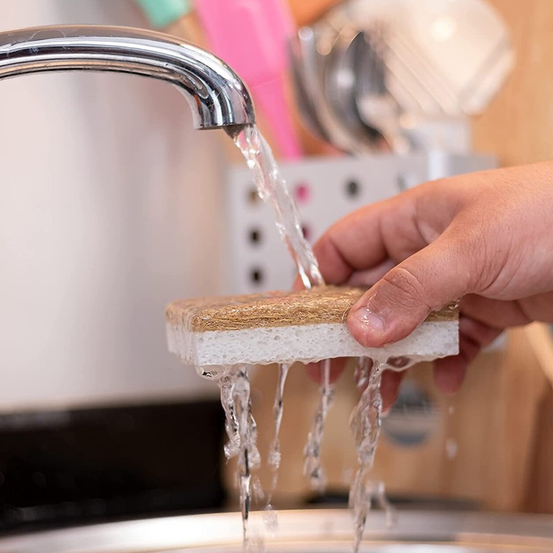JuneLily Natural Eco Friendly Kitchen Sponge Non-Scratch Scrubber Compostable gallery