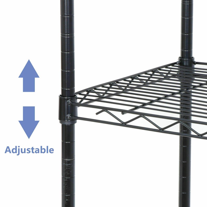 2PCS 5-Tier Wire Shelving Unit Rack Large Space Shelves Stroage Rolling 4 Wheels gallery