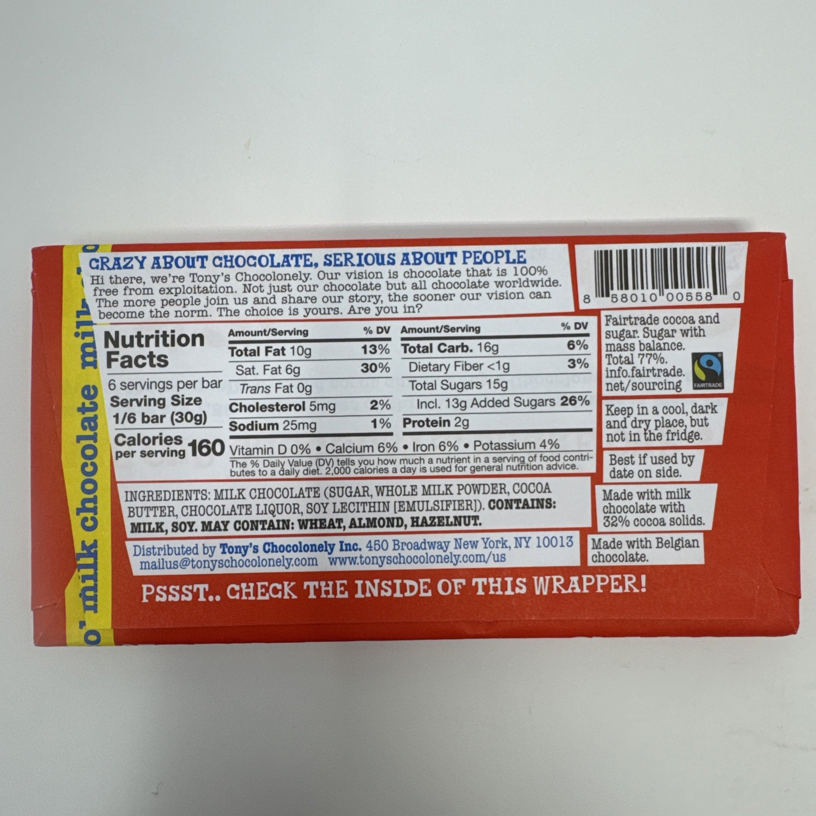 10 Tony’s Chocolonely Milk Chocolate Bars , 6.35 oz Each , Best By 3/26/27 gallery