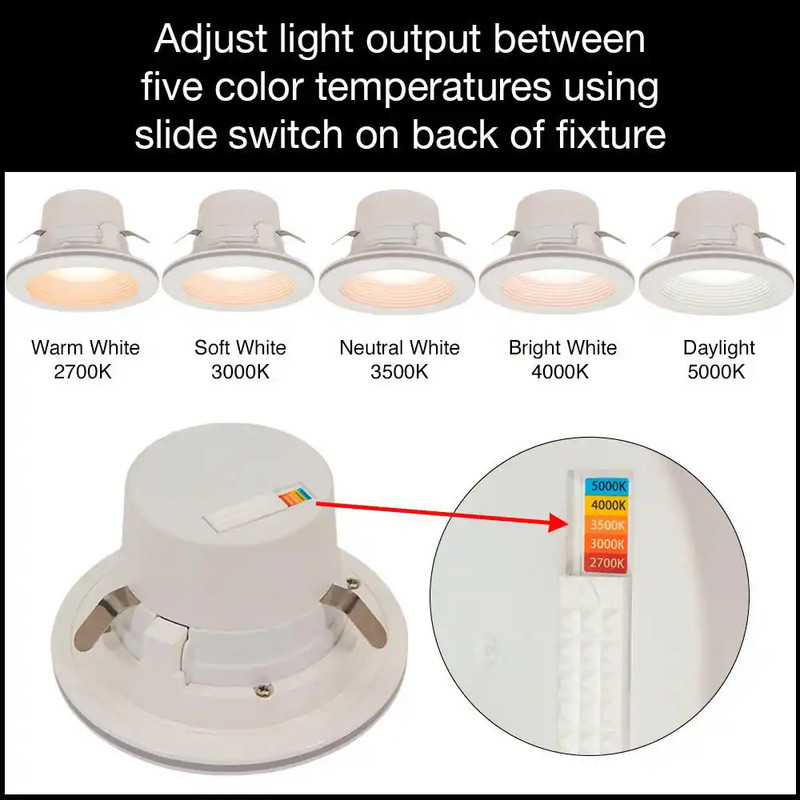 4 In. Adjustable CCT Retrofit Integrated LED Recessed Downlight Trim with Night gallery