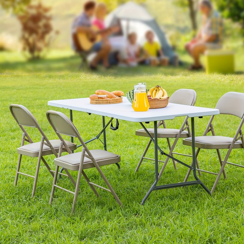 8/6/4 Heavy-Duty Folding Table. Portable 300lbs cap Foldable for home/party gallery