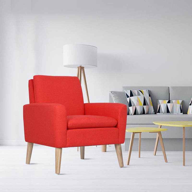 Accent Single Sofa Upholstered Fabric Chairs Arm Chair Furniture Living Room NEW gallery