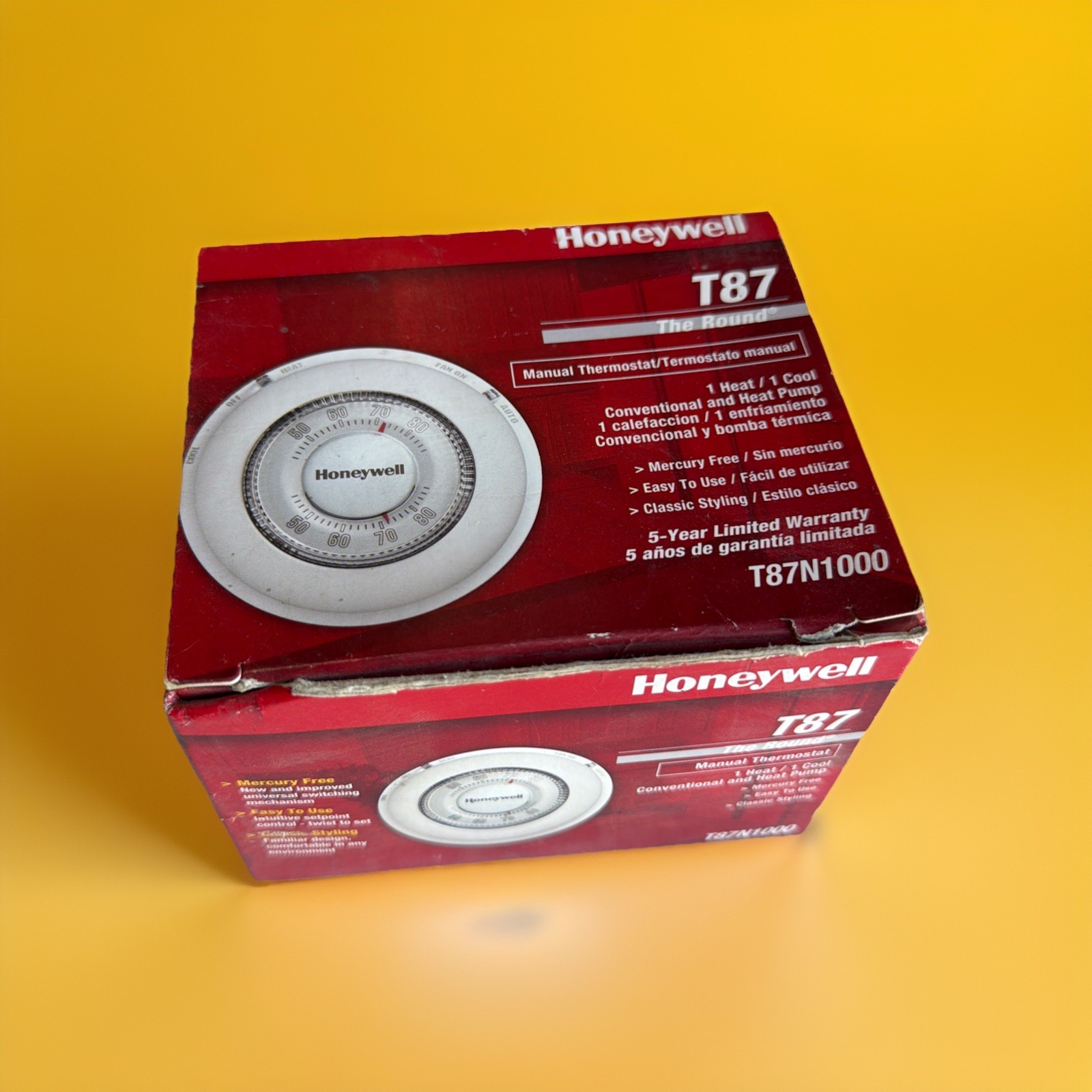 🔥 Honeywell T87N1000 The Round Manual Thermostat 1 Heat 1 Cool ~ 1 Unit🔥 gallery