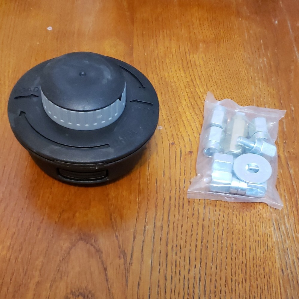 String Trimmer Head Black Plastic Metal with Mounting Hardware