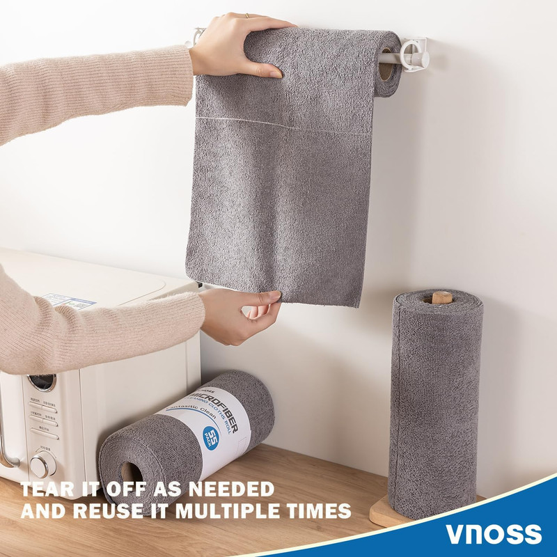 55 Pack Microfiber Cleaning Cloth Roll, Tear Away Reusable Towels, 11" X 9", Ult gallery