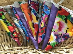 Handmade Double Sided Bunting 12 Flags Approx 3m – Bright Multicoloured Floral