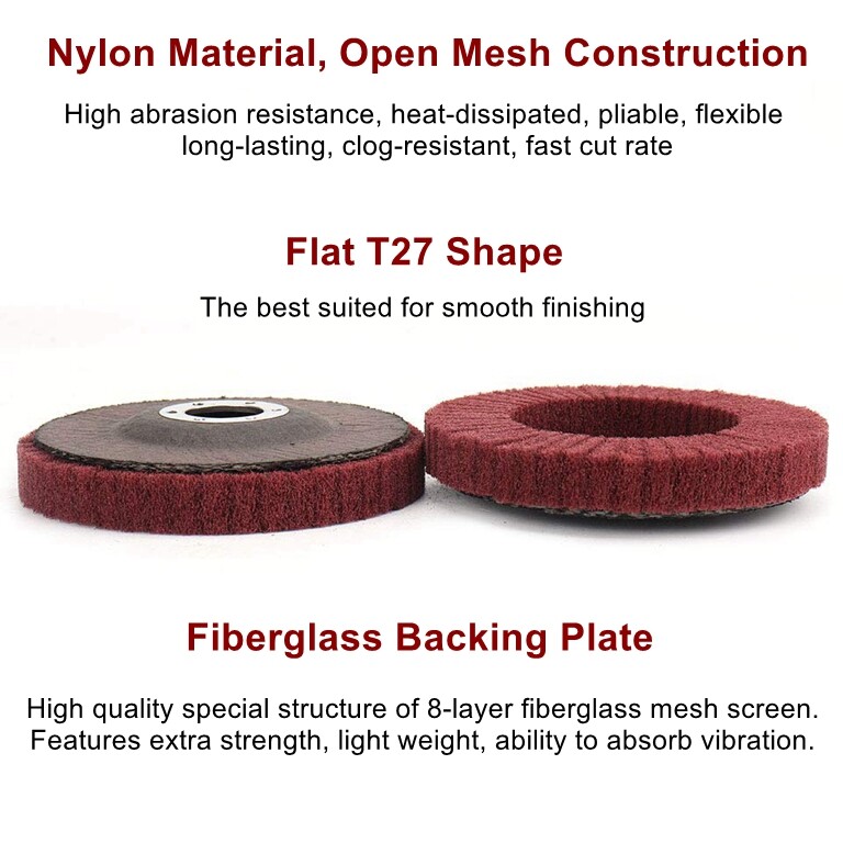 4.5inch Nylon Flap Discs Maroon Polishing Buffing Wheel 115x22mm For Die Grinder gallery