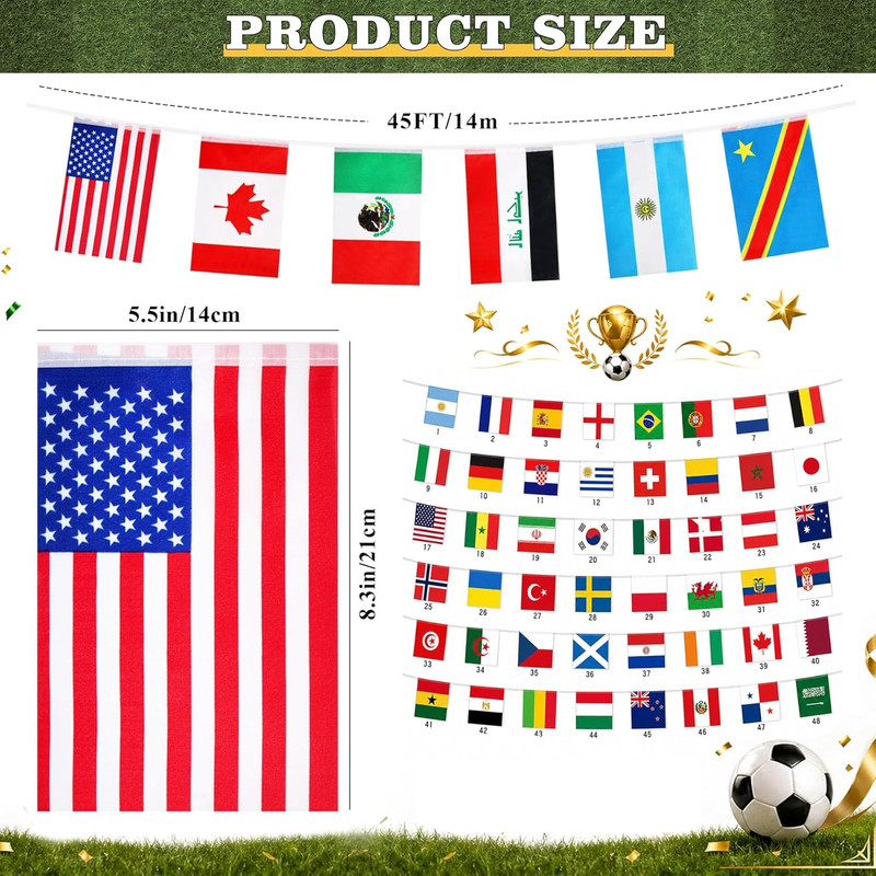 48 Countries String Flag, 45 Ft International Flags Bunting Banner of the World gallery