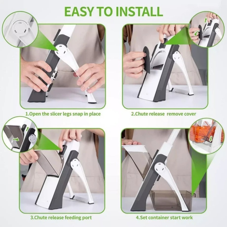 Safe Mandoline Slicer 5 in 1 Vegetable Chopper Food Potato Cutter *+% gallery
