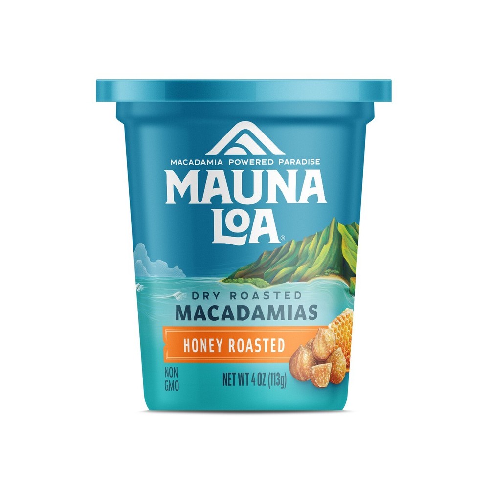 Mauna Loa Dry Roasted Macadamia Nut 4oz Snack Cup Honey Roasted