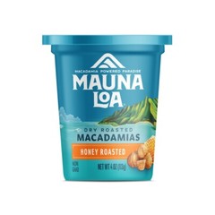 Mauna Loa Dry Roasted Macadamia Nut 4oz Snack Cup Honey Roasted