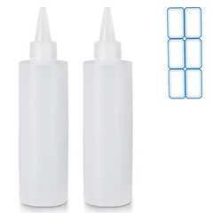 2 Pack 10 Oz (300ml) Condiment Squeeze Bottles, Leak Proof Refillable Condiment