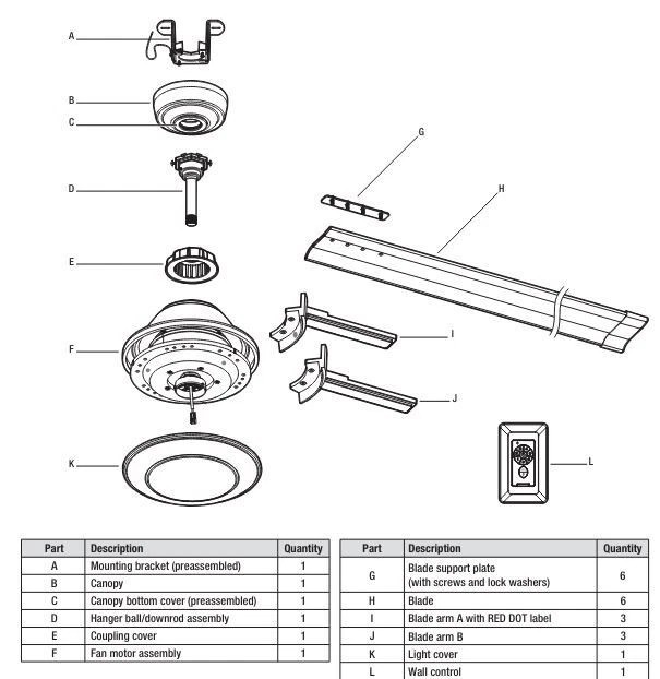 Replacement Parts High Velocity 6 ft. Indoor/Outdoor Titanium Ceiling Fan gallery