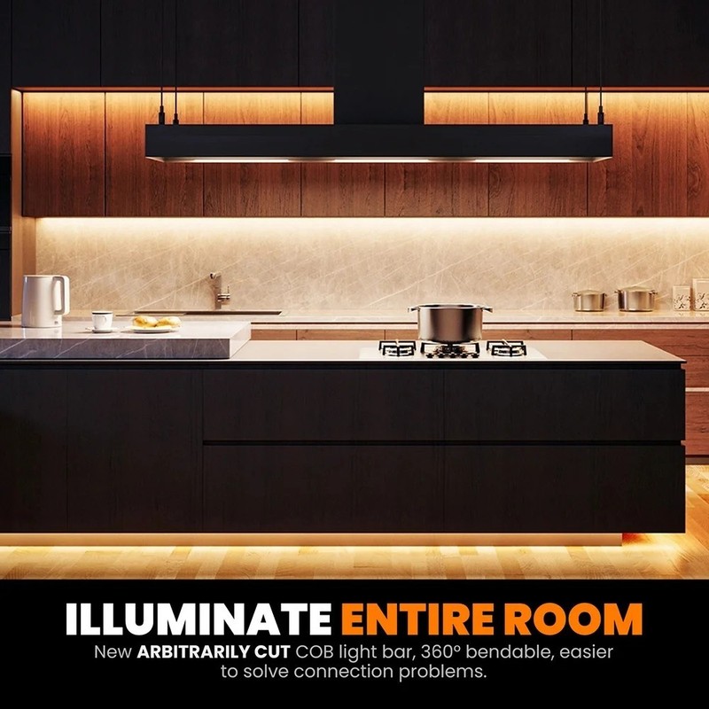 COB LED Strip Light 12V 24V Cut Free Flexible Tape 528 LEDs Linear Lighting gallery