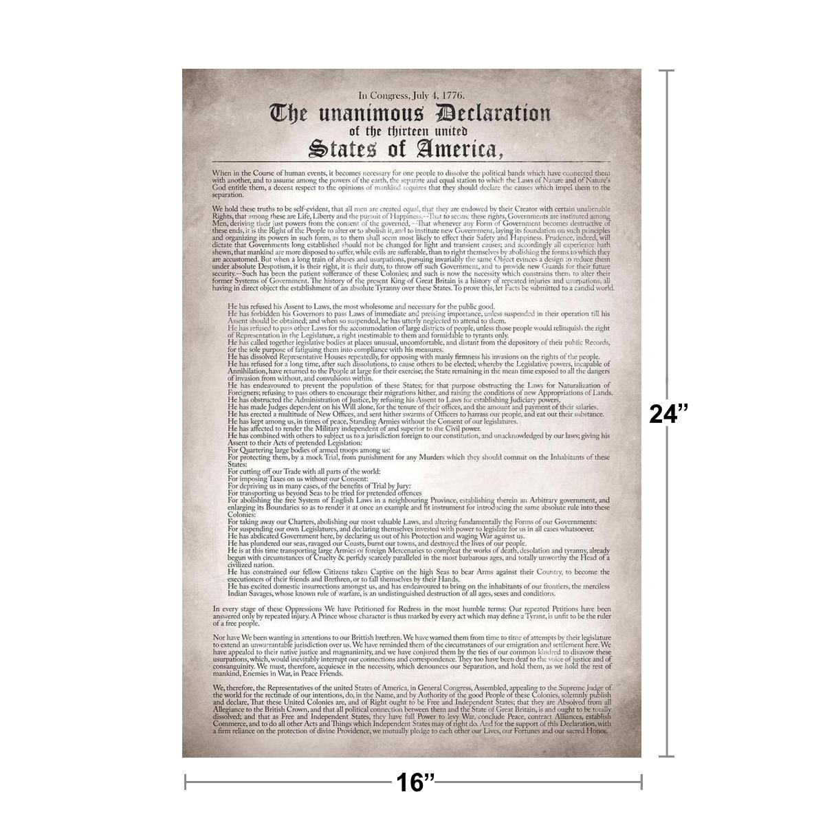 Declaration Independence Remastered Readable US History Art Print Poster 16x24 gallery