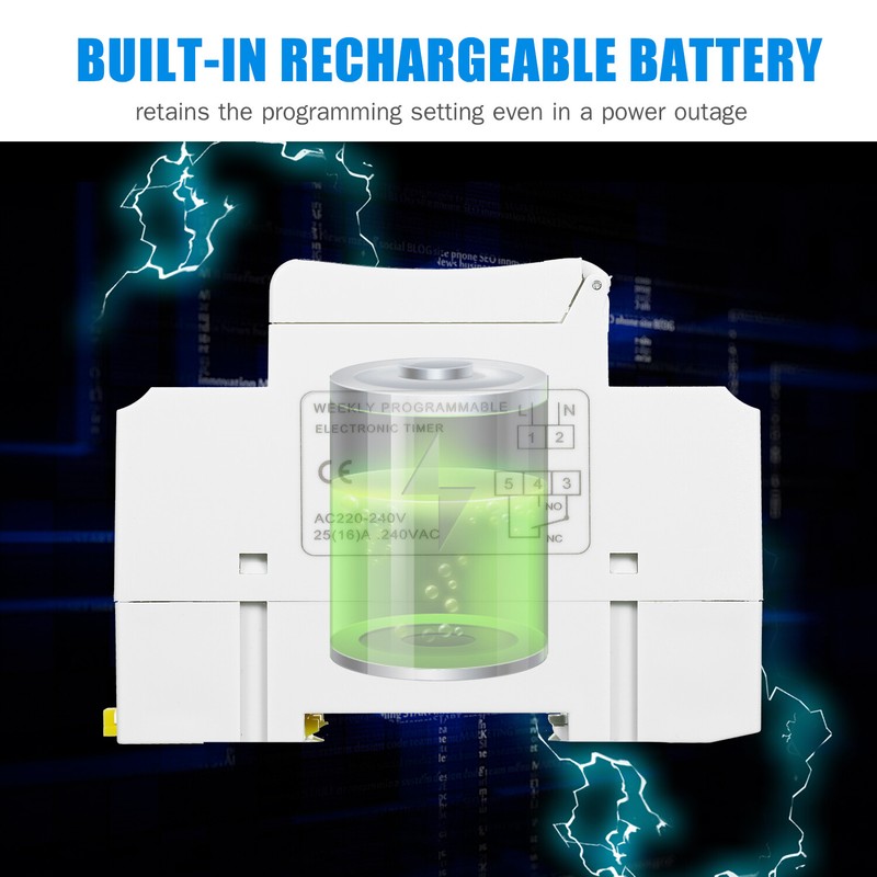 16A THC15A Digital LCD Programmable Timer Switch Relay Din Rail W5R0 gallery
