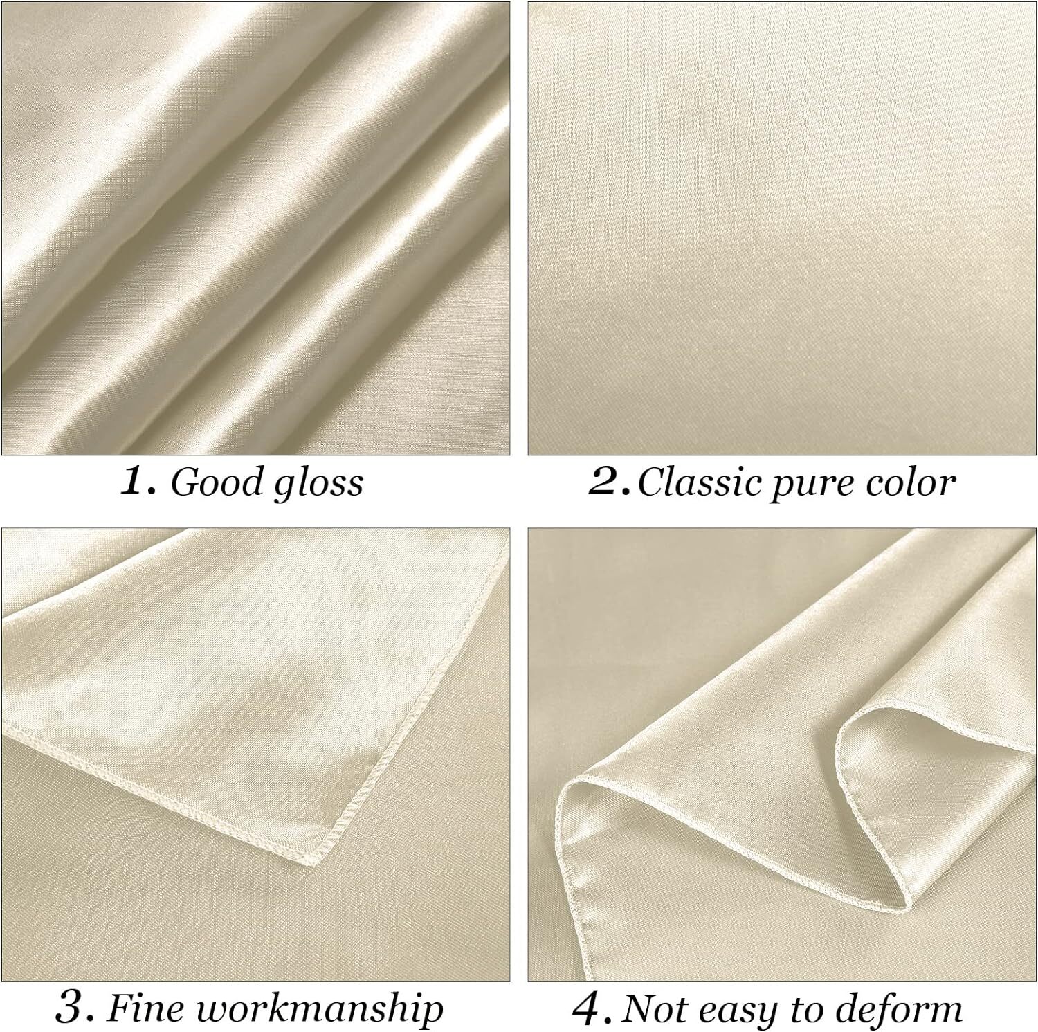 Ruisita Satin Party Tablecloth Table Cover 58 x 102 58 x 102 Inches, Ivory gallery