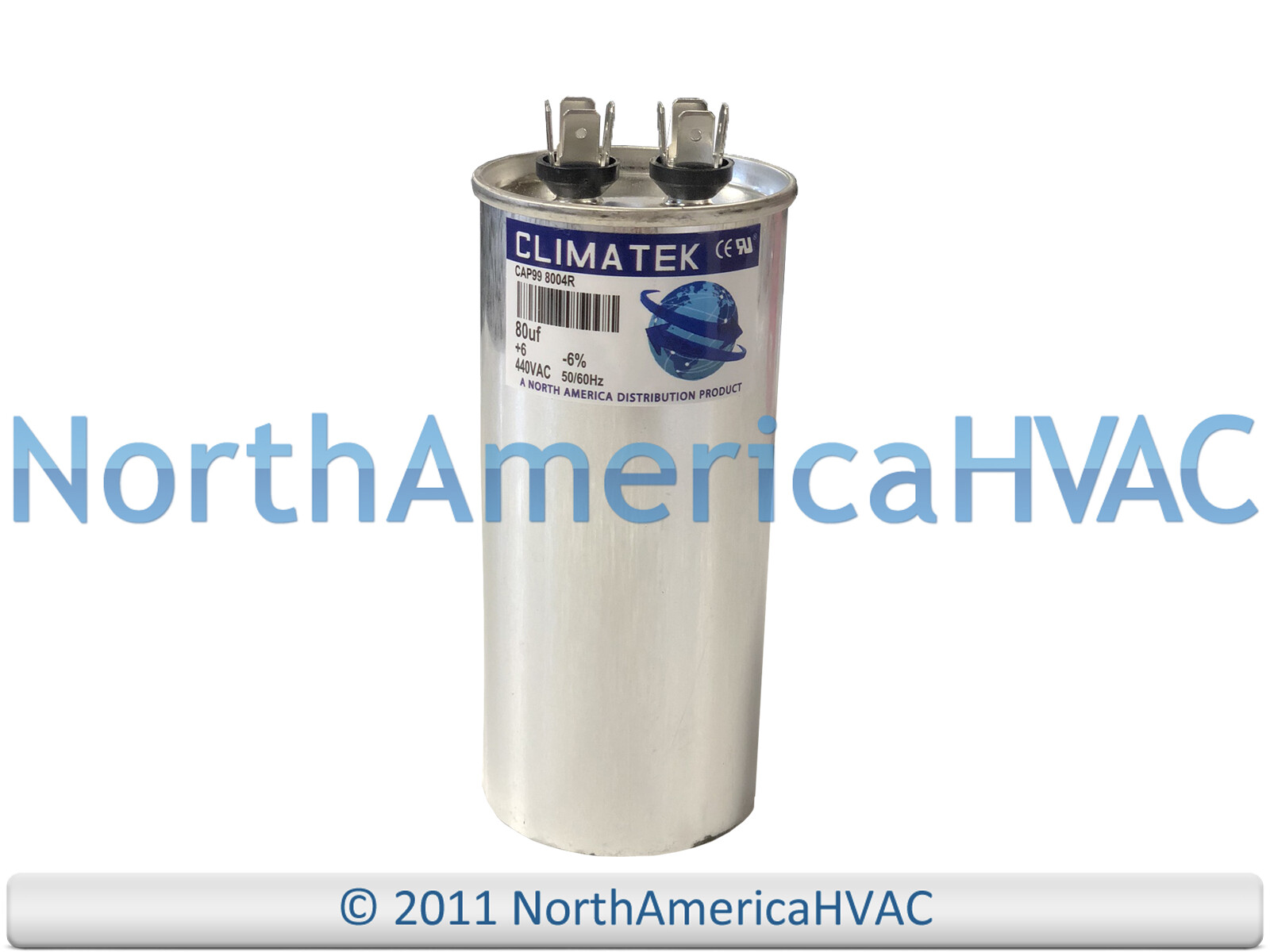 Climatek Run Capacitor 80 uF MFD 440 Volt Round Fits GE Genteq C480R 27L322 gallery