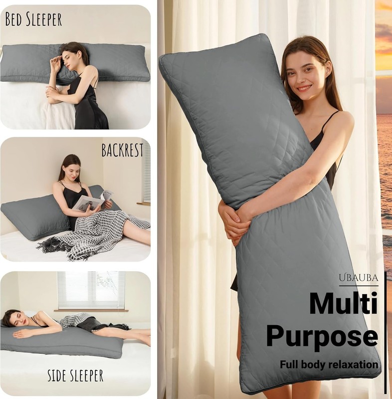 Memory Foam Body Pillow, Full Large Body Pillows for Adults, Firm & Fluffy Long gallery