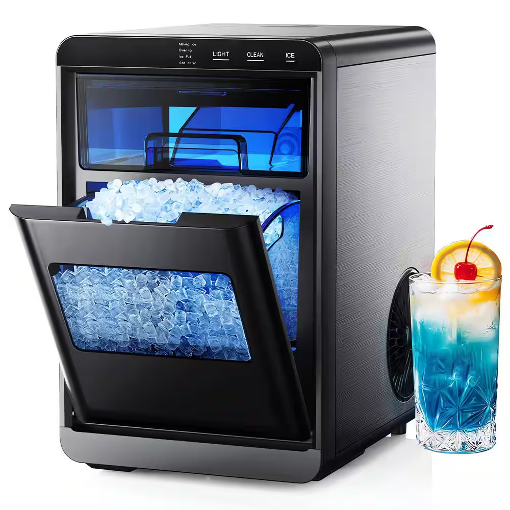 Portable Nugget Ice Maker 45 lb Day Countertop Auto Clean Black Basket Scoop gallery