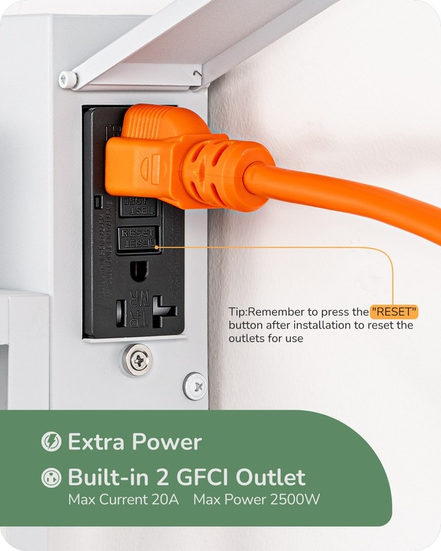 Motion Sensor Outdoor Wall Lights, 2 GFCI Outlets & 3 Modes, 12" H Waterproof gallery