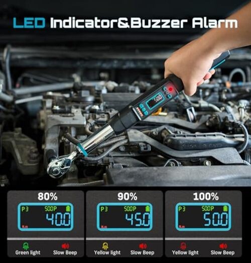 3/8" Digital Torque Wrench, ±2% Accuracy, 0–220 N·m/0–62 ft-lbs, LCD 1 gallery