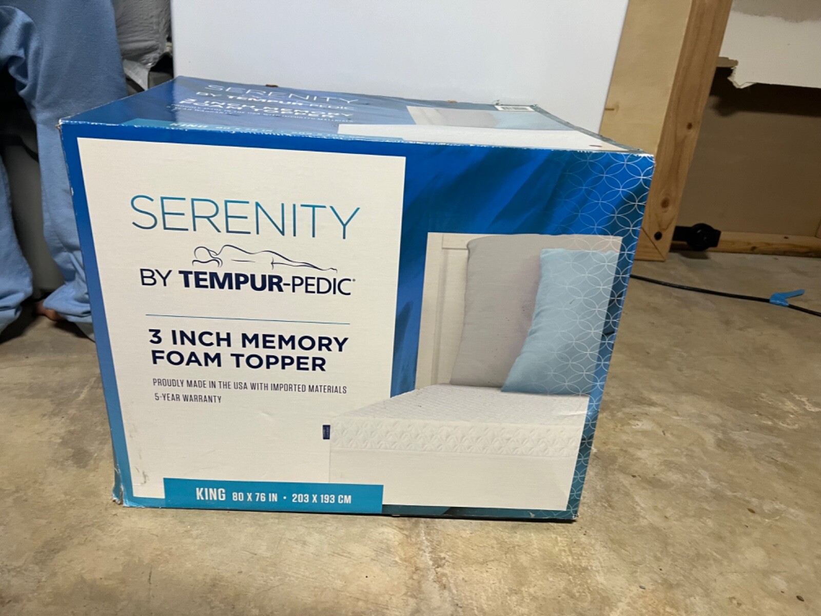 Serenity By Tempur-Pedic 3 Inch Memory Foam Topper Restorative Sleep King 80x76" gallery