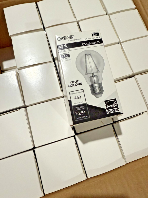(50 pcs) LED Edison Bulbs Dimmable E26 A19 4.5W 40W Equivalent Warm White 2700K gallery