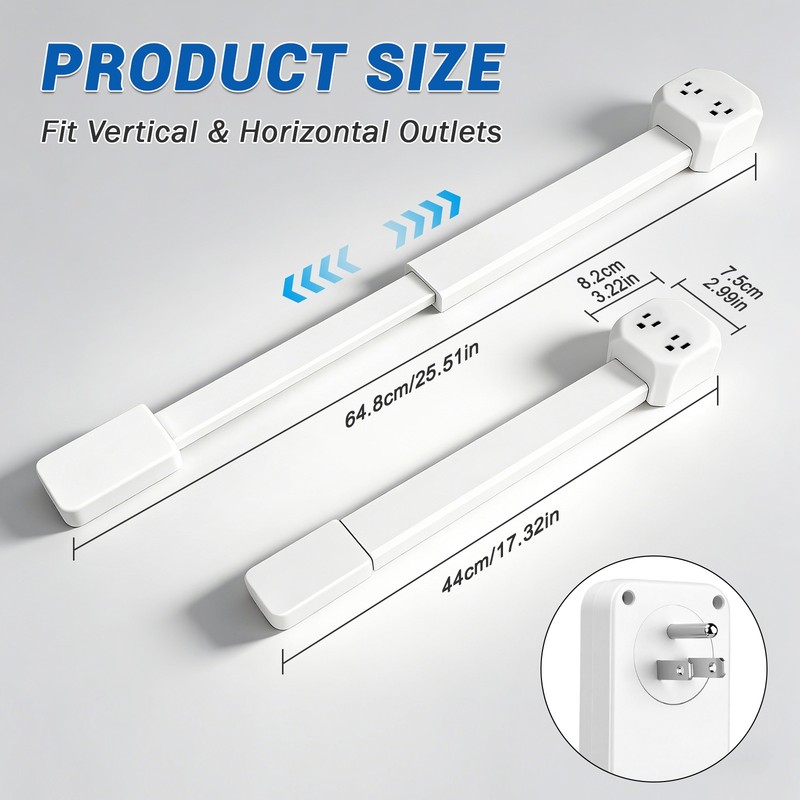 Electrical Outlet Expander Power Socket Rotating Extender Sofas Nightstands Desk gallery