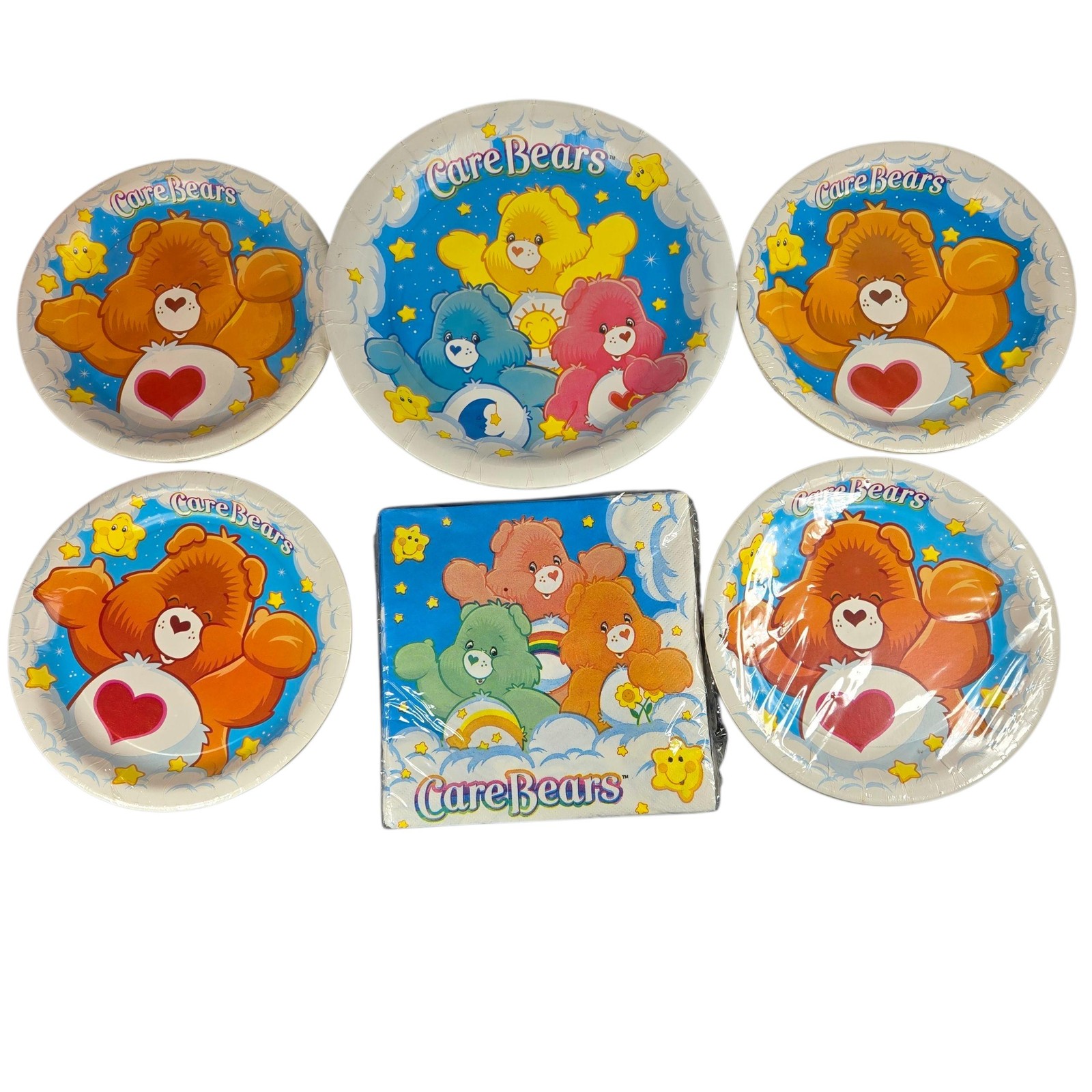 DesignWare Care Bears Party Plates 40ct 7in 9in + 16ct Napkins New Made in USA gallery