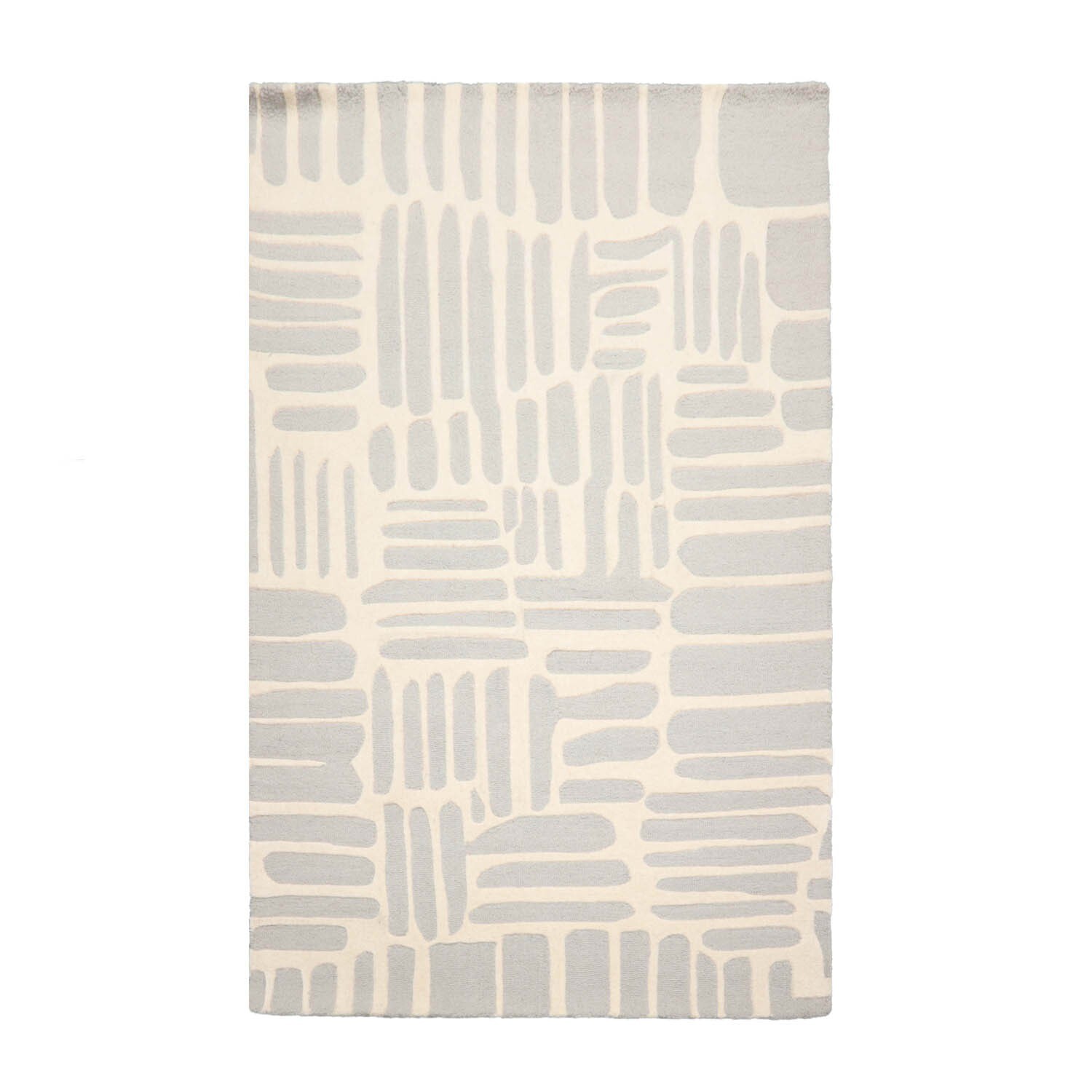 Designer Loop N Cut Pile Handmade Wool Modern Oriental Area Rug Gray 5' x 8' gallery