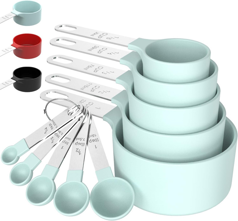 TILUCK Measuring Cups & Spoons Set, Stackable Cups and Spoons, Nesting Measure C gallery