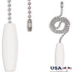 Ceiling Fan Pull Chain 2 Pack Stainless Steel Wooden Pendant Extension Decor New
