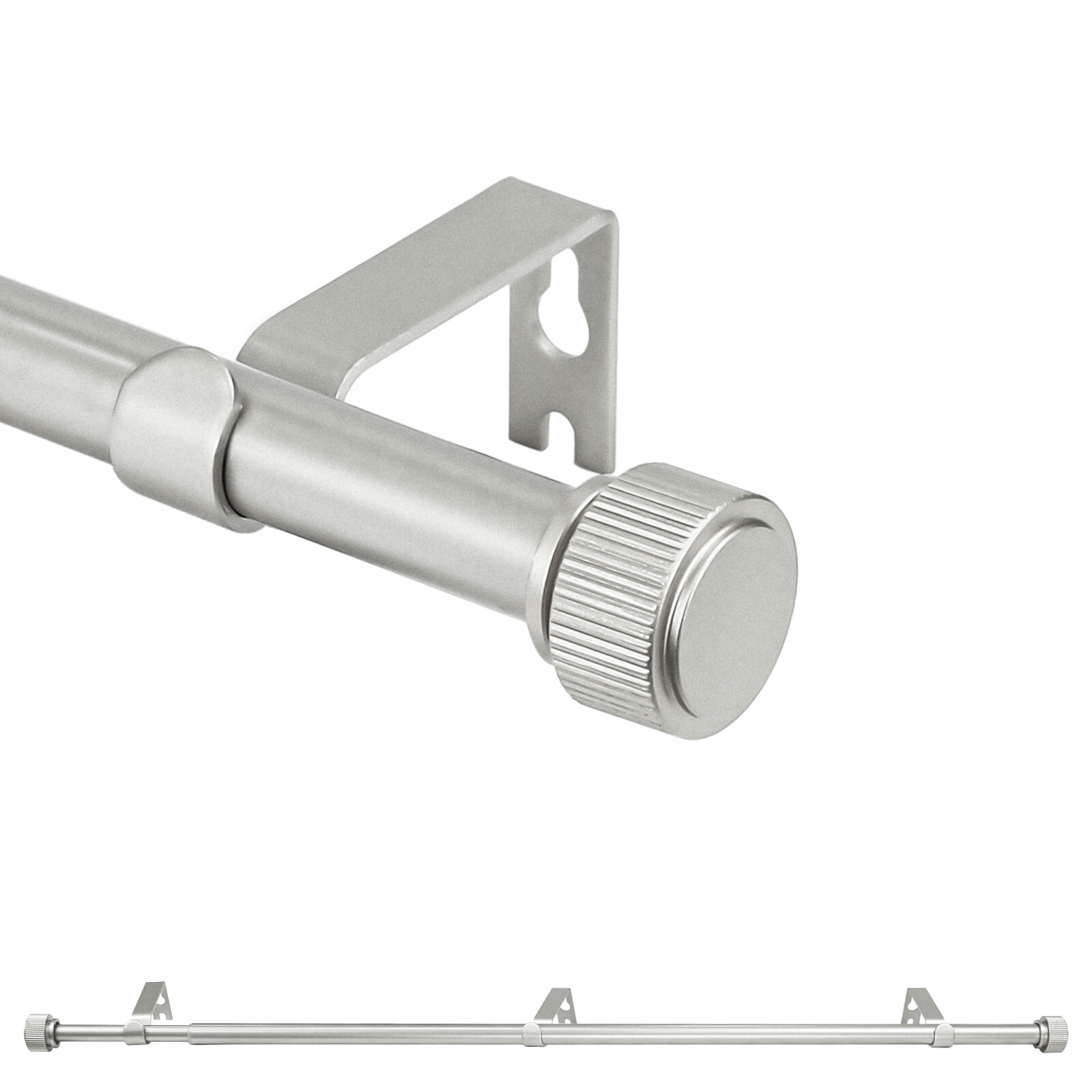 5/8" Dia Adjustable Single Drapery Curtain Rod Set with Poignee Finials,28"-120" gallery