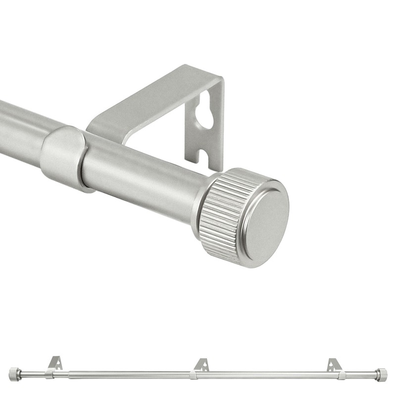 5/8" Dia Adjustable Single Drapery Curtain Rod Set with Poignee Finials,28"-120" gallery