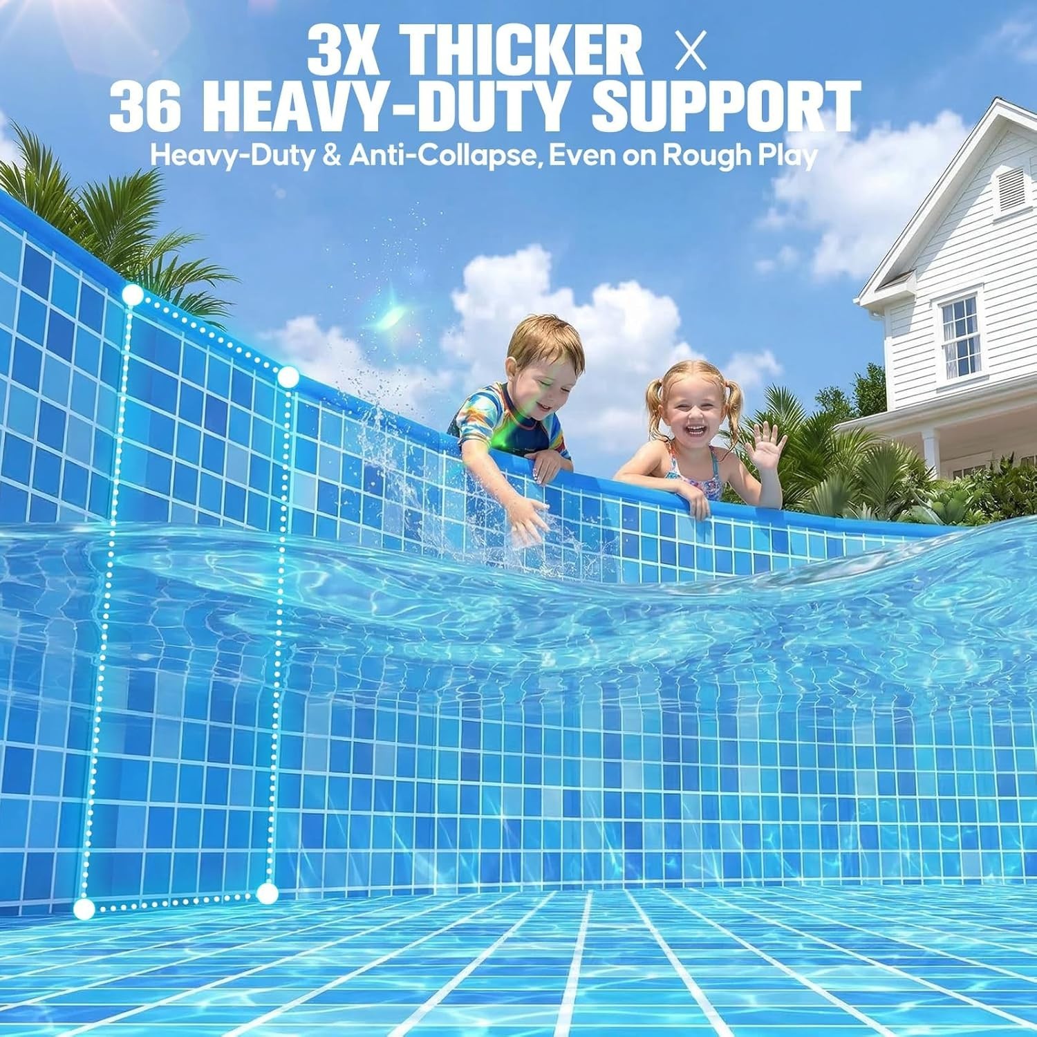Large Foldable Non-Inflatable Pool for Adult, Foldable Swimming Pool, 7.5 Ft gallery