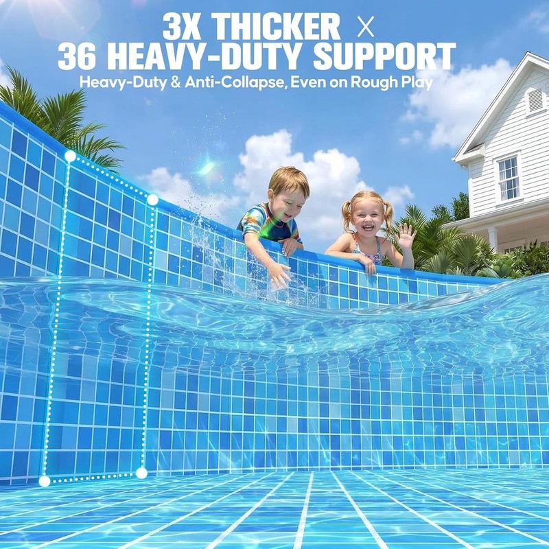 Large Foldable Non-Inflatable Pool for Adult, Foldable Swimming Pool, 7.5 Ft gallery