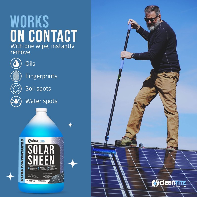 CLEANTITE Solar Panel Cleaner 1 Gallon (Makes 512 G) - 128 Fl Oz (Pack of 1) gallery