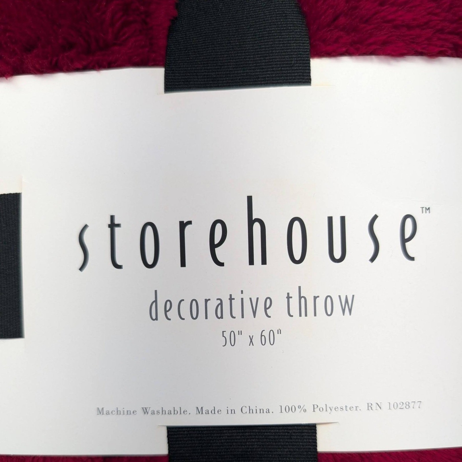 Storehouse Decorative Throw Blanket Burgundy Red Plush Faux Fur 50x60 NEW gallery