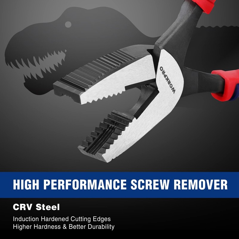 WORKPRO 8-inch Screw Extractor Plier Stripped Screw Remover Tool Linesman Pliers gallery