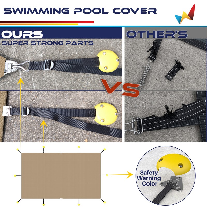 Rectangle Winter Pool Cover Sand Heavy Duty Safety for Inground Swimming Pool gallery