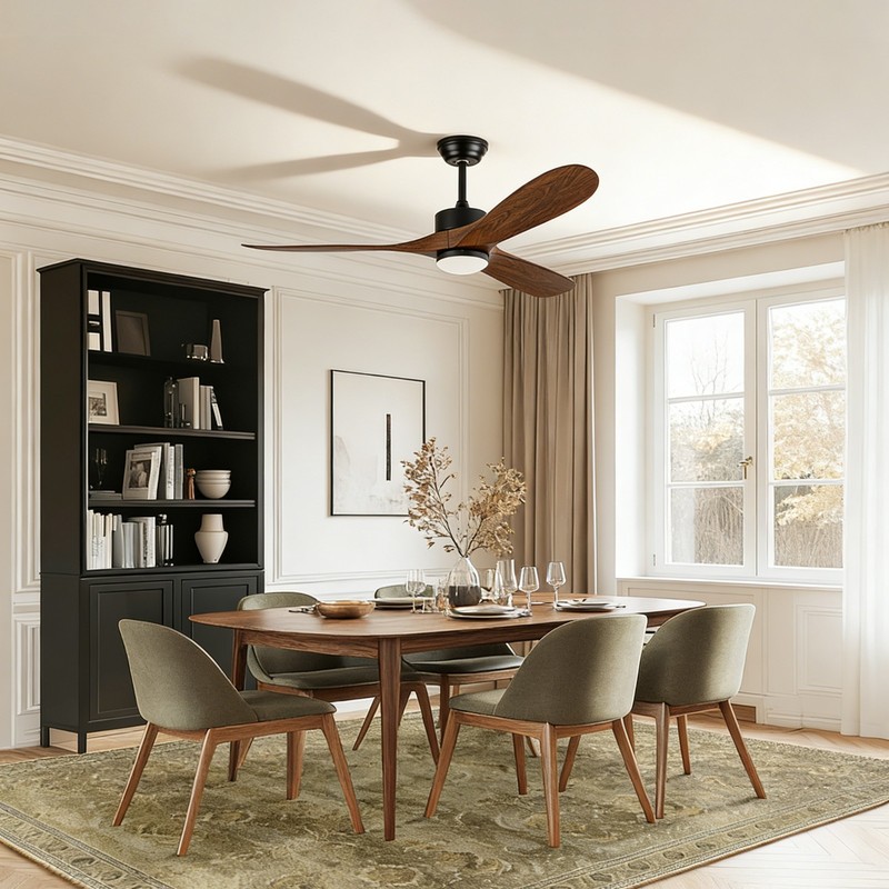 60" Ceiling Fan LED Light Remote Quiet DC Motor 6 Speed Adjustable Height gallery