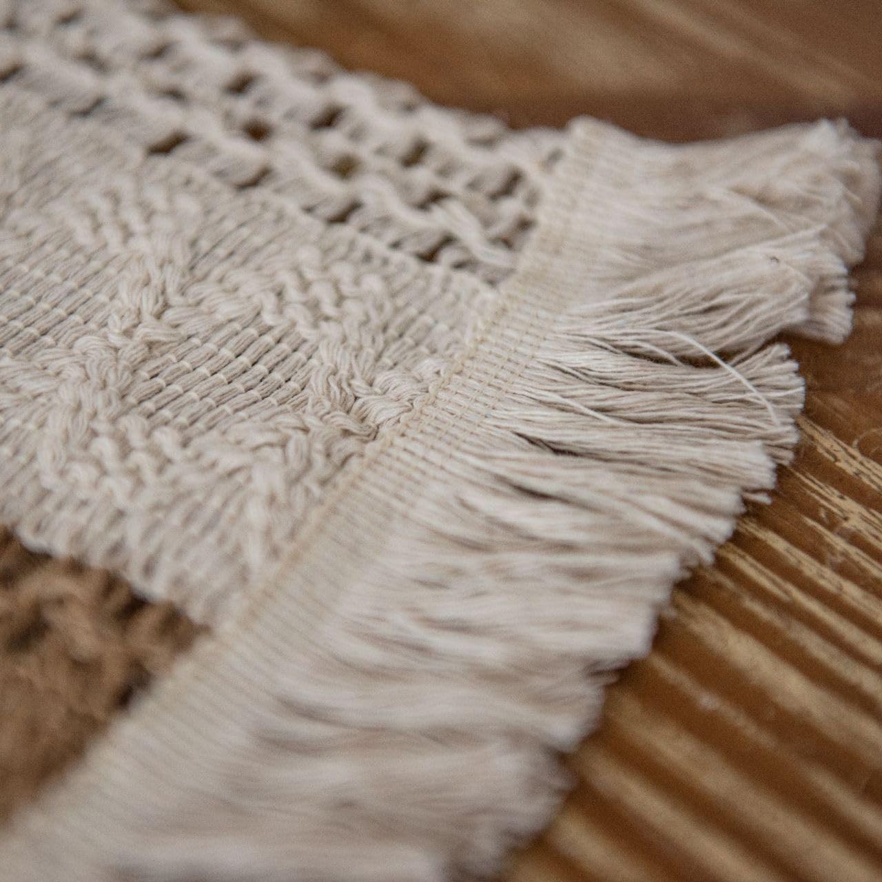 Geometric Patterned Table Runner with Tassels ,Rustic Table Runners 70 Inches... gallery